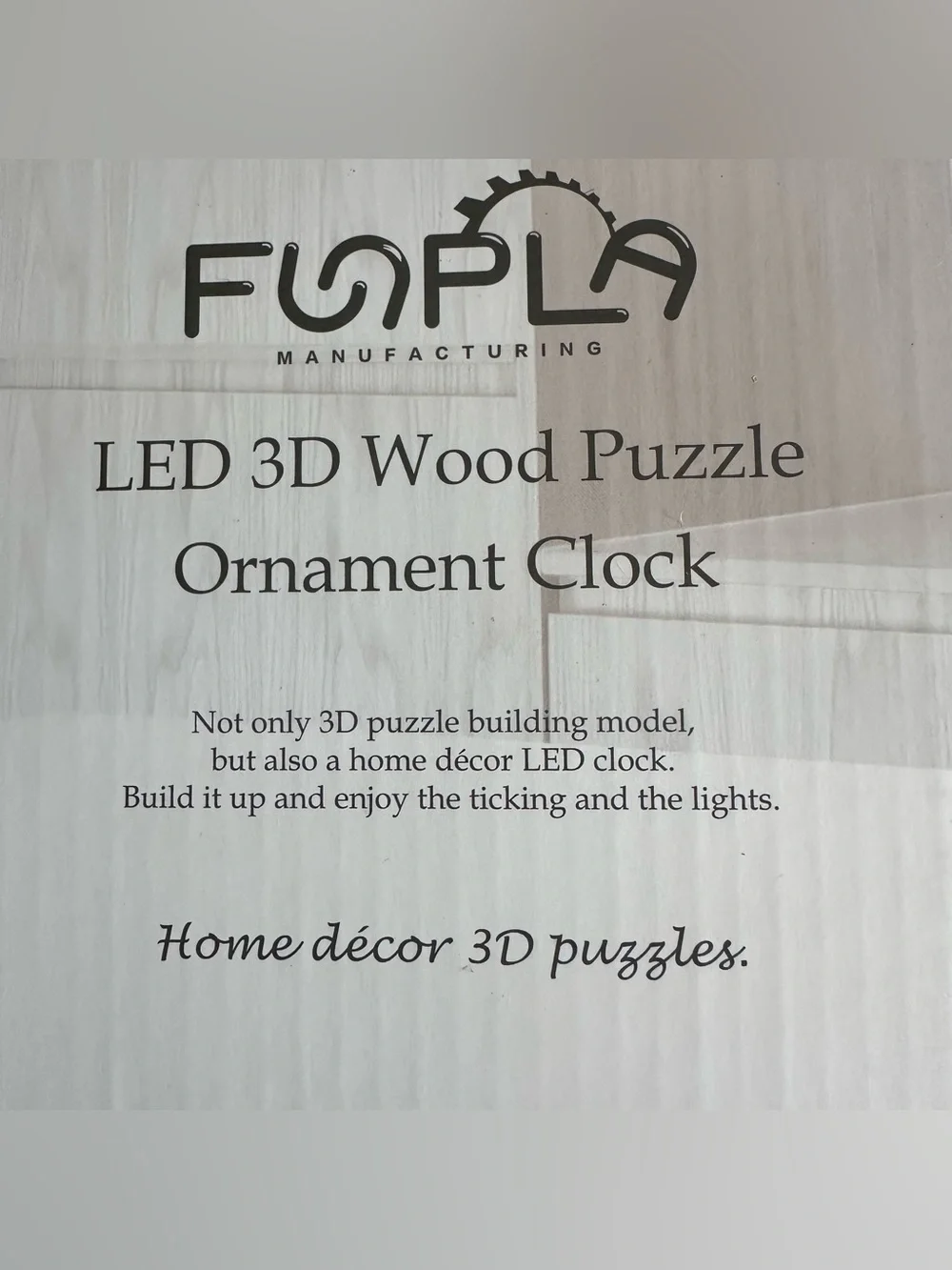 Funpola Led 3D Wood Puzzle Deer Elk Clock Building Model NEW Home Decor Clock